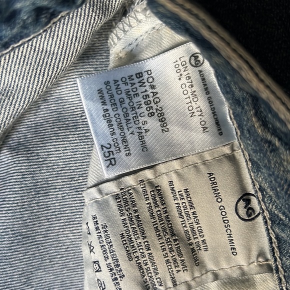 90s vintage high rise tapered / straight leg distressed blue jeans 25 - Picture 9 of 16